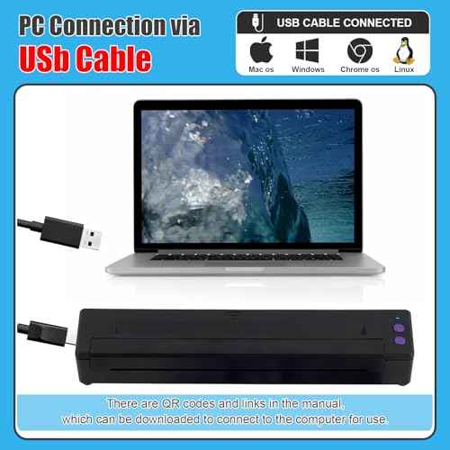 Tattoo Stencil Printer Wireless Tattoo Printer Machine Thermal Printers Compatible with Phone Pad and PC Tattoos Transfer Machine Bluetooth and USB Connectivity for Tattooing Supplies