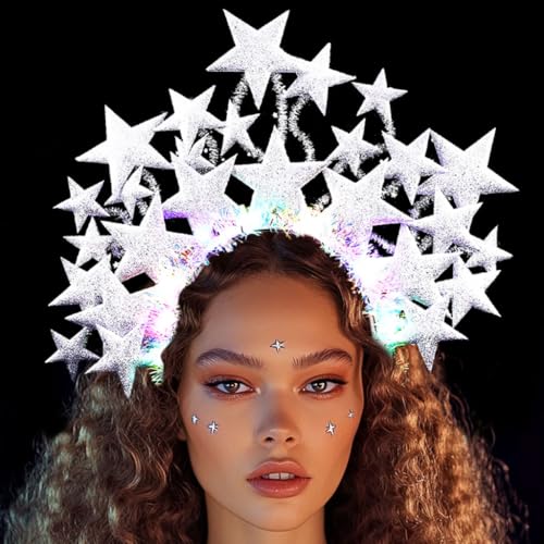 Light Up Stars Headbands Sparkly Led Nightclub Hair Band Rave Party Costume Hair Accessories for Women