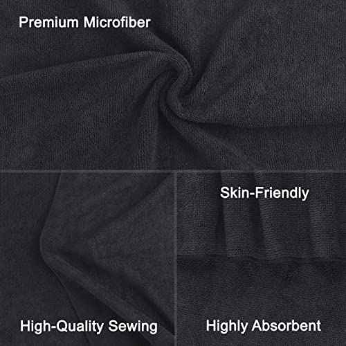 Orighty Black Salon Towel, Pack of 12 (Not Bleach Proof, 16 x 29 Inches) Super Soft and Absorbent Microfiber Hair Salon Towels for Salon, Hand, Gym, Bath, Spa and Home Hair Care