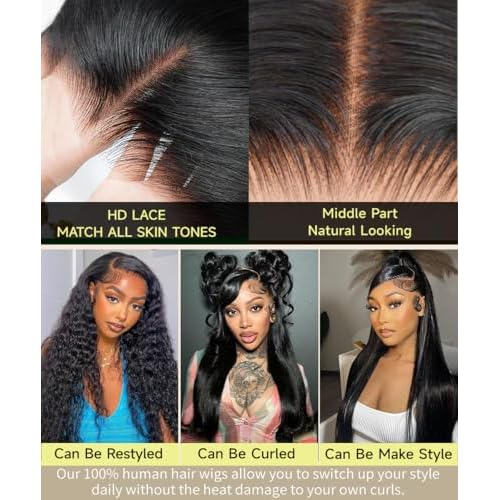 13x6 Lace Front Wigs Human Hair 100% Virgin Hair Can Last 6-9 Months Life Straight Wigs Human Hair 200% Density Keep Texture Silky Soft After Multiple Washes HD Lace Frontal Wig 20 Inch