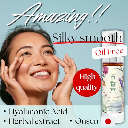 Hyakkaso JAPAN - Hyaluronic Acid & Herbs Serum, Natural Skincare, Hot Spring Onsen water, Moisturing and Hydration, All Skin types 50ml 1.7fl Oz