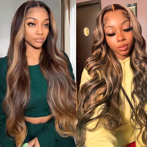 24 26 28 inch 4/27 Bundles Human Hair Ombre Body Wave Bundles Brown and Blonde Highlight Human Hair Bundle