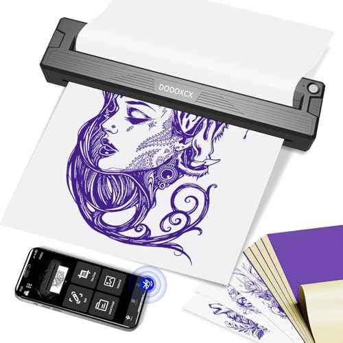 2026 New Tattoo Stencil Printer for Tattoo Beginners&Artists,Portable Wireless Bluetooth Thermal Inkless Tattoo Printer Machine Compatible with Phone/Pc,with 3pcs Tattoo Paper and Thermal Paper