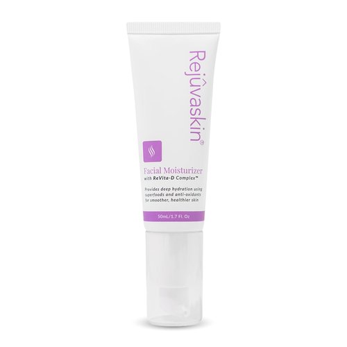 Rejuvaskin Facial Moisturizer With Revita-D Complex, Daily Face Moisturizer for Dry Skin, Reduces Wrinkles, Non-Greasy Hydrating Cream for Men & Women, Paraben-Free, 1.7 oz