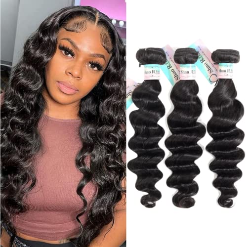 Brazilian Loose Deep Wave Bundles 100% Unprocessed Virgin Human Hair Loose Wave Bundles 12¡±14¡±16¡± Wet and Wavy 3 Bundles Human Hair Extensions Natural Color