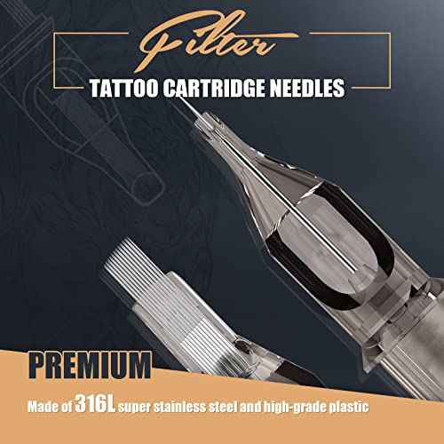 EZ 50Pcs Tattoo Mixed Cartridge Needles #12 Standard Round Shader Assorted 3RS 5RS 7RS 9RS 11RS for Rotary Tattoo Machine Supply