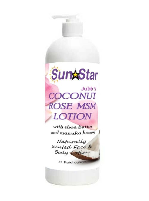 The Raw Food World MSM Lotion - Coconut Rose, 32oz