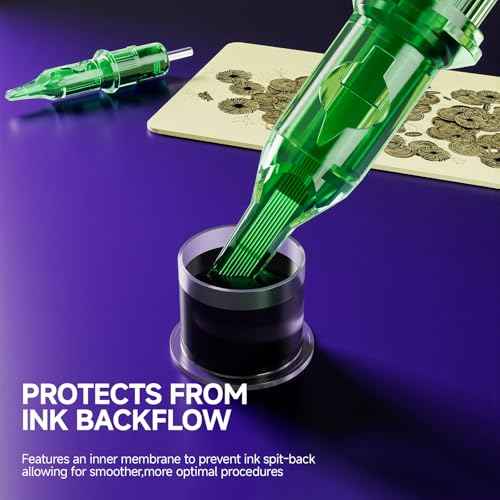 50Pcs Tattoo Cartridge Needles #12 Standard Assorted Mixed Size Round Liner with Membrane Safety Cartridges 3RL 5RL 7RL 9RL 5RS 9RS 7M1 9M1 7CM 7RM 9RM for Tattoo Gun & Beginners & Pro Artists