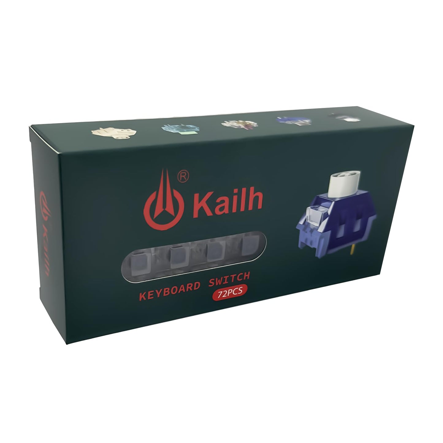 Zjmehty Kailh Box Navy Switches for Mechanical Gaming Keyboard,3-Pin 60gf Clicky/Factory Lubed/IP56 Dust&Waterproof Switches(Kailh Box Navy,72Pcs)