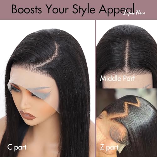 13x4 HD Lace Front Wigs Human Hair Straight Wigs for Black Women - 220% Density, Pre-Plucked Natural Hairline & Glueless Design for Effortless Style, 18 Inch