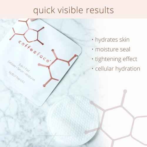 Coffeeface Anti-Aging Moisture Pads with Exfoliation, 32 count