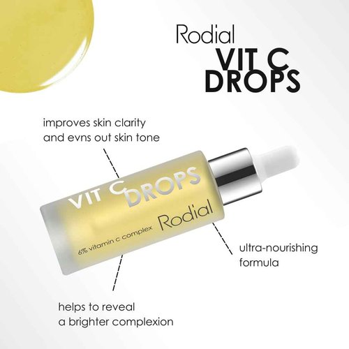 Rodial Vit C Booster Drops 1fl.oz, Brighten and Renew, Rejuvenating Lightweight Vitamin C Face Serum, High Performance Formula with Vitamin B5 and Babassu Oil, Radiance and Luminosity Boost