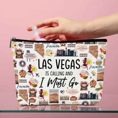Las Vegas Cosmetic Bag Makeup Bag Las Vegas Lovers Gift Las Vegas Travel Souvenir Merch Vacation Friendship Gifts for Women Friends Sister Traveller Daughter Girls Trip Gifts Favors Christmas Birthday