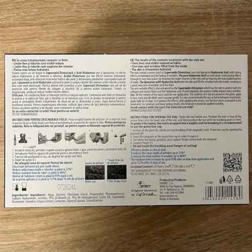 Gerovital EQUILIBRIUM Hyaluronic Acid Vials with 10% Liposomes | Intensely Moisturizing and Smoothing Serum for Wrinkles and Fine Lines | Professional Product | 20 Ampoules x 2 ml