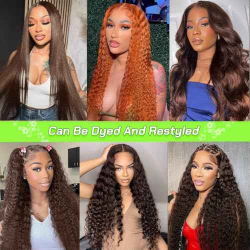 Gaoshi 13x6 Chocolate Brown Lace Front Wig Human Hair Deep Curly HD Deep Wave Lace Front Wigs Human Hair Colored Deep Curly Lace Frontal Wigs Glueless Wig for Woman Pre Plucked 20 Inch