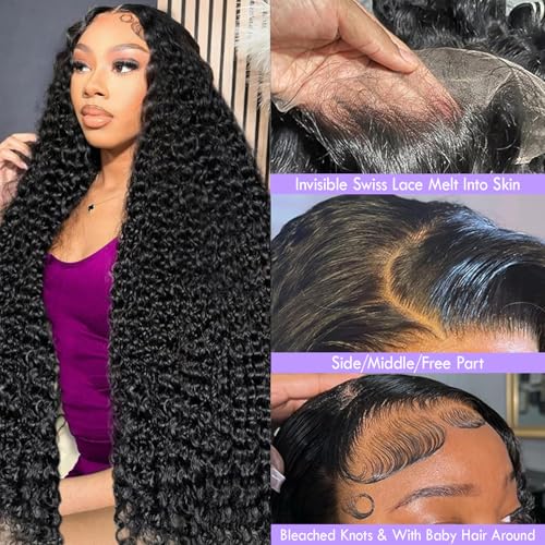 20 Inch Deep Wave Lace Front Wigs Human Hair 13x6 HD Lace Front Wigs Human Hair Deep Wave Wig Glueless Wigs Pre Plucked Deep Curly Wig for Women
