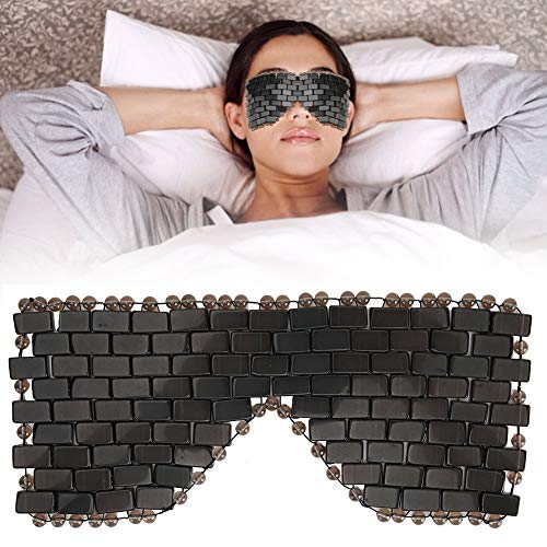 Jade Eye Mask, Jade Stones Anti-Aging Cooling Jade Eye Mask Sleeping Masks Eye Treatment Massager Eye Covers For Jade Mask For Sleeping Masks Relief Eye Fatigue(Obsidian)