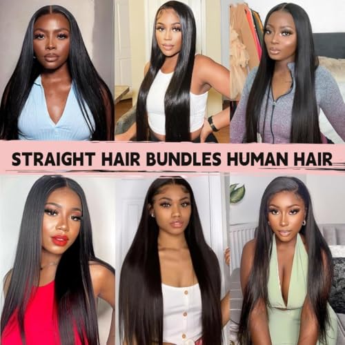 ANGIE QUEEN Peruvian Virgin Hair Straight Hair 3 Bundles 20 18 16 Inch 100% Unprocessed Human Hair Extentions Wefts Quick Weave Straight Hair Bundles Nature Black Color