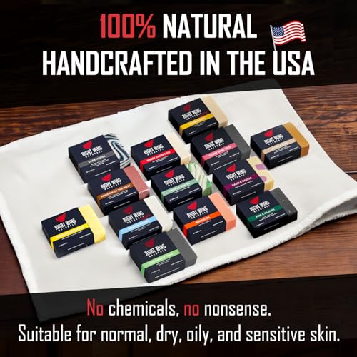 Right Wing Naturals Bar Soap Gift Set for Men | 13 Bar All Natural Variety Pack | Handcrafted Cold-Pressed Soap | Handmade Organic Soap for Men | Most Popular Scents | Natural Scented Men¡¯s Bar Soap