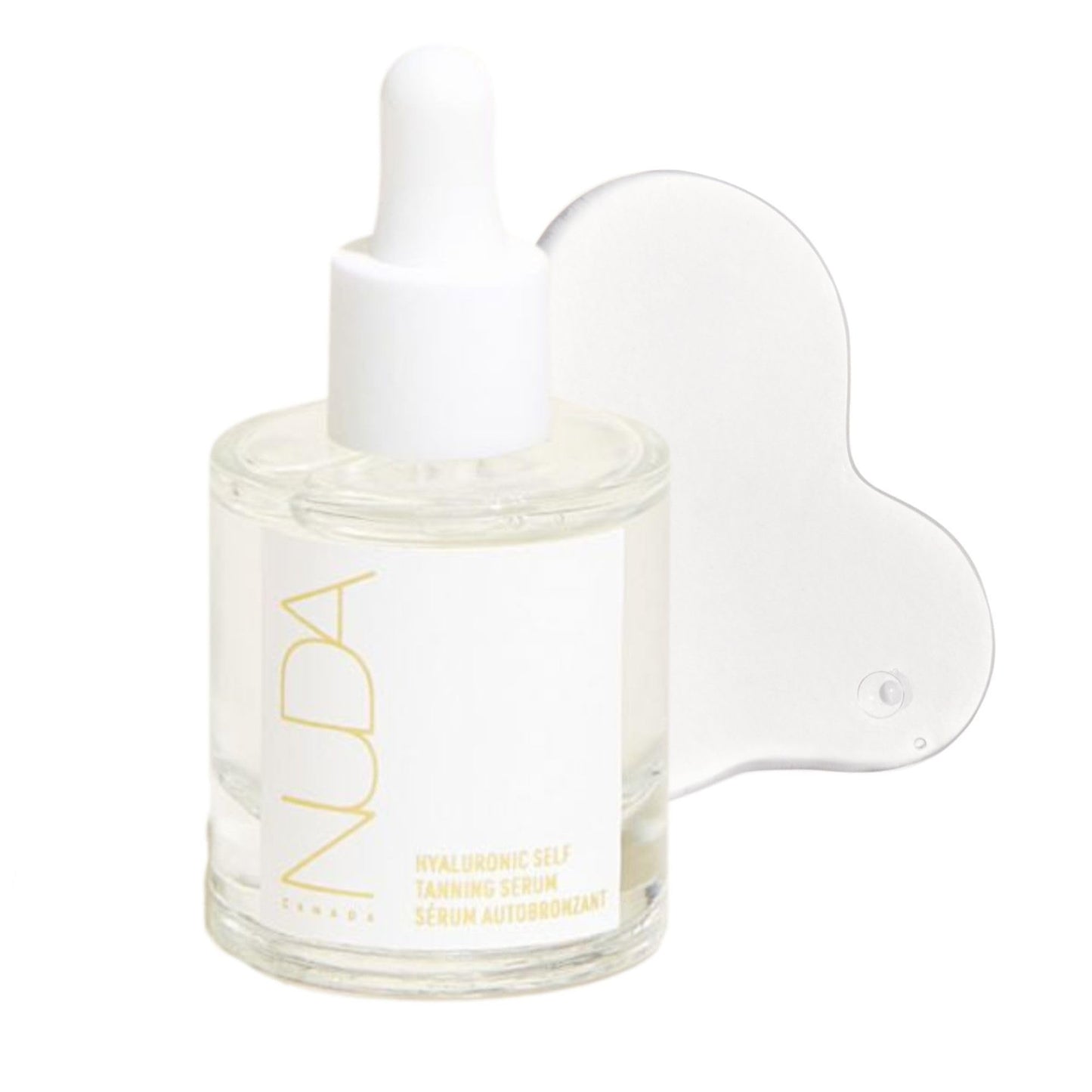Nuda Cloudserum Hyaluronic Self Tanning Serum, Fast Drying, Streak Free Gradual Tan, Infused with Hyaluronic Acid, White Tea & Aloe Vera, Non-Transfer, Hydrating Sunless Tanner, Vegan, 1.0 Oz