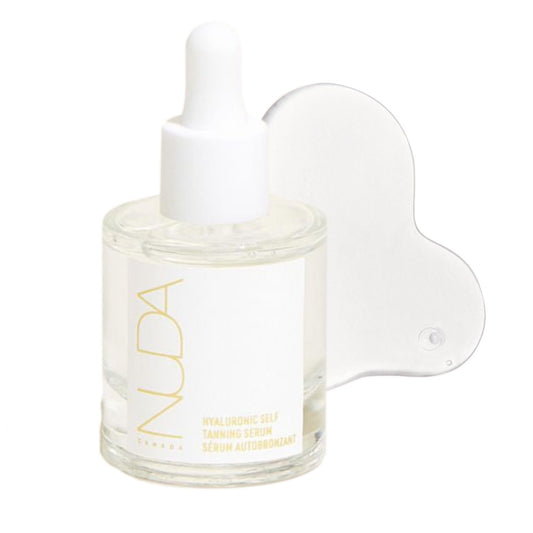Nuda Cloudserum Hyaluronic Self Tanning Serum, Fast Drying, Streak Free Gradual Tan, Infused with Hyaluronic Acid, White Tea & Aloe Vera, Non-Transfer, Hydrating Sunless Tanner, Vegan, 1.0 Oz