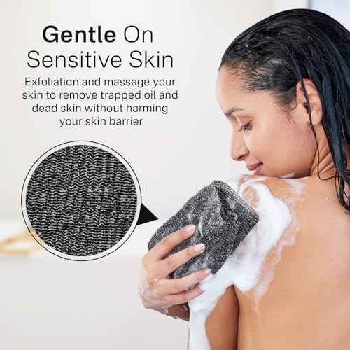 Yiclick Exfoliating Washcloth Towel¡¼3 Pack¡½- Exfoliating Body Scrubber Exfoliator, Back Scrubber for Use in Shower Bath, Exfoliate Rags Wash Cloths, Loofah Lufa Sponge, Body Scrub, Women Men