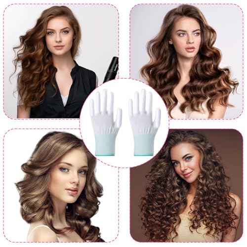 4 Pcs heat gloves for hair styling,Professional curling iron glove,heat resistant gloves for flat Iron and Curling Wand Suitable