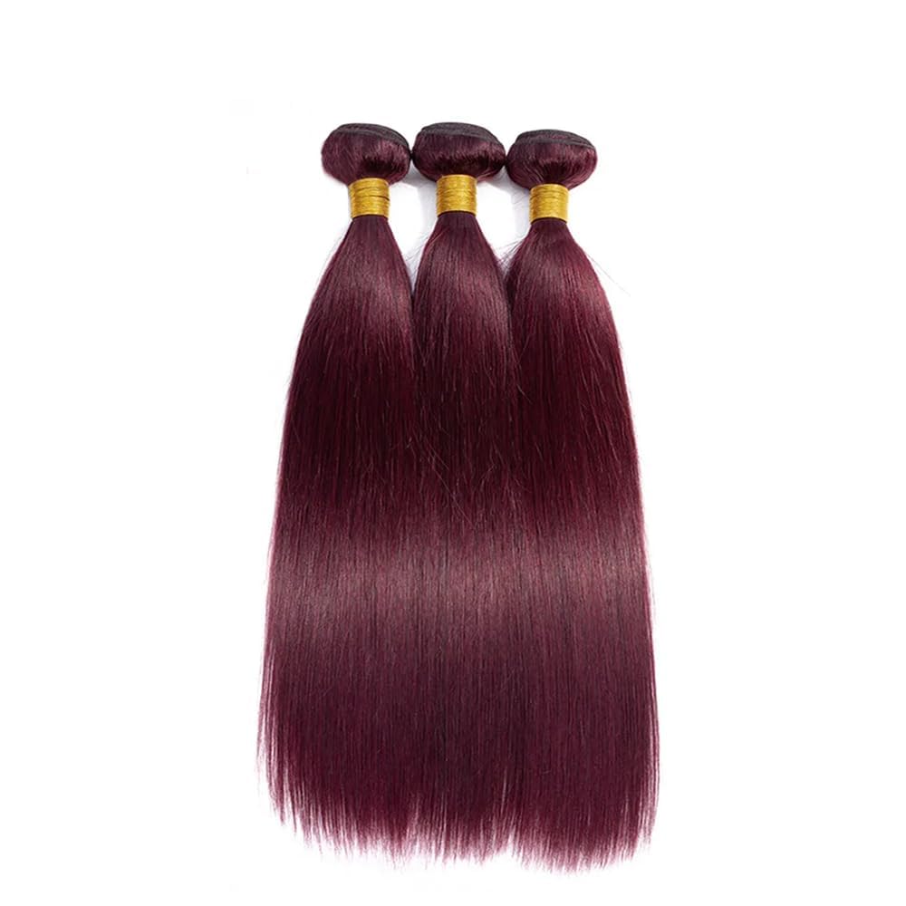 Giginger Brazilian Human Hair Bundles Burgundy 99J Straight Human Hair Bundles 18 20 22 inch Wine Red Unprocessed Virgin Quick Weave Hair for Black Women