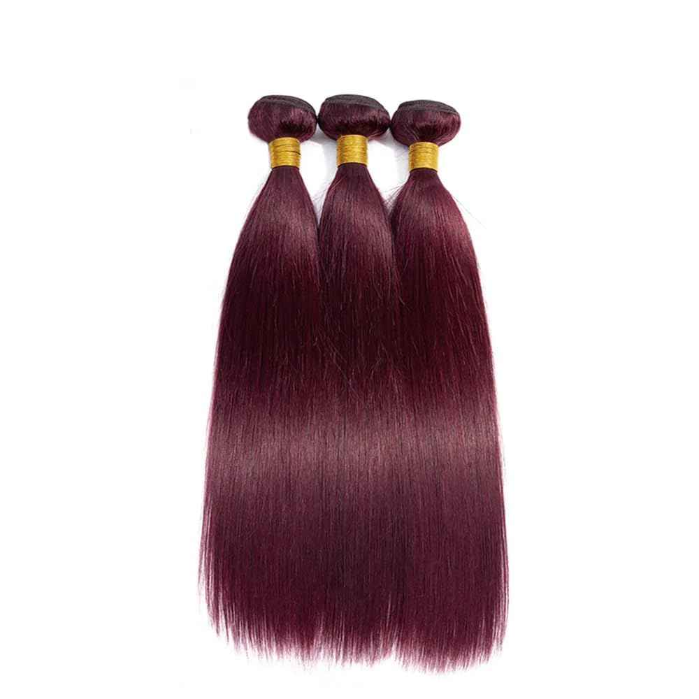Giginger Brazilian Human Hair Bundles Burgundy 99J Straight Human Hair Bundles 26 28 30 inch Wine Red Unprocessed Virgin Quick Weave Hair for Black Women