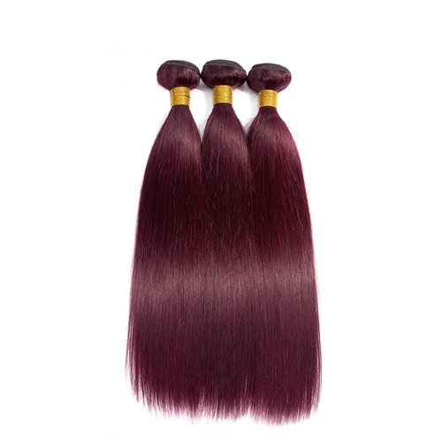 Habiliana Human Hair Bundles 14 16 18 Inch Burgundy 99J Straight Bundles Human Hair 100% Unprocessed Soft Sewn In with Double Drown Weft for Black Women