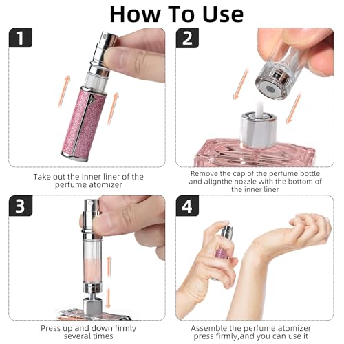 AB00GR 5ml Leather Perfume Atomiser Refillable, Bottom Fill Perfume Bottle, Portable and Leak-proof Suitable for Women and Men (AB00GR 5ml)