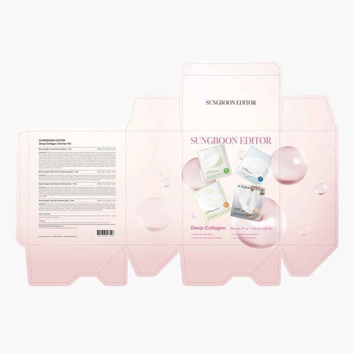SUNGBOON EDITOR Deep Collagen STARTER KIT, Real Collagen 2,160,000ppb | Glass Skin, Elasticity, Moisturizing, Calming, Uneven Skin, Overnight Face Mask,TikTok trend items, Korean Skin Care, 37gx16ea