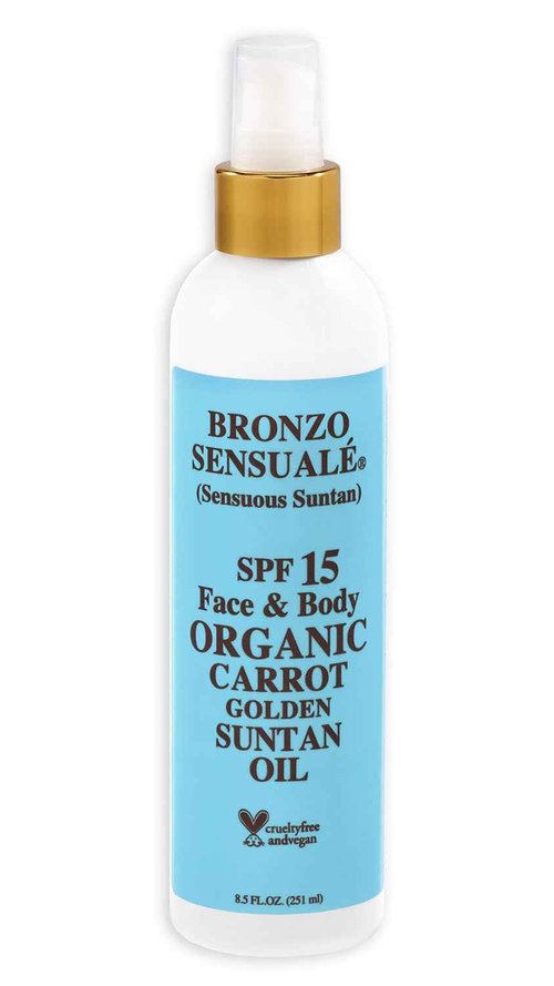 Bronzo Sensuale SPF 15 Sunscreen Protective Golden Tanning Organic Carrot Oil 8.5 Ounces
