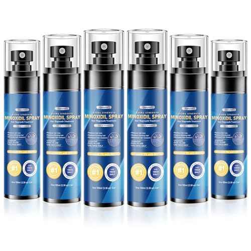5% Minoxidil Spray for men-6 pack£¬ Infused with Biotin, Hair Growth Treatment, Supports Thicker and Fuller Hair & Beard (21oz, 10 Month Supply)