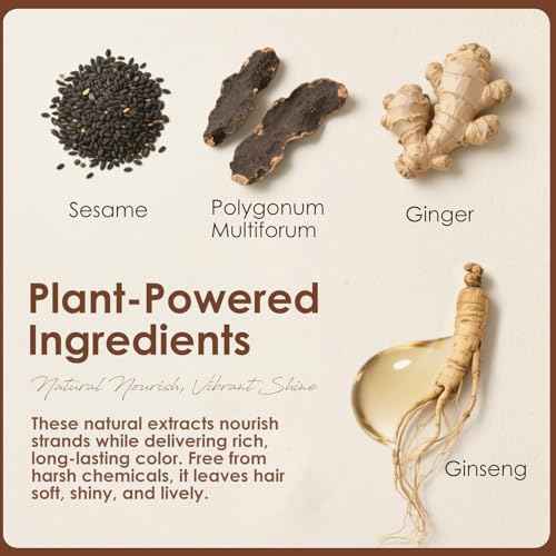 Hair Dye Shampoo 3 in 1, Herbal Hair Color Shampoo for Gray Coverage, Long-Lasting Natural & Vibrant Shades for Women & Men, Easy At-Home Application 16.9 Fl Oz (Dark Brown)