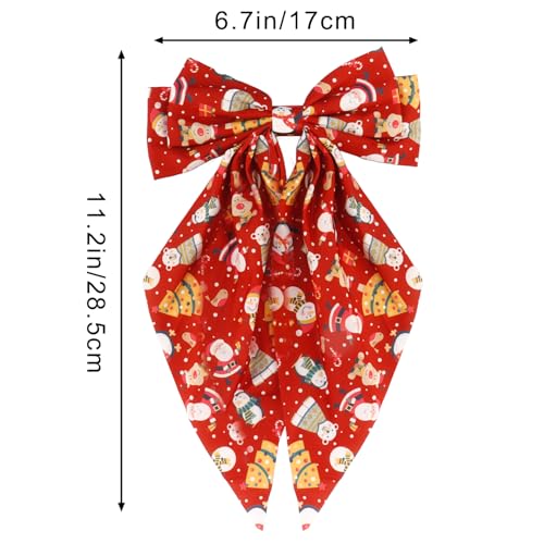 Christmas Hair Bows Clips Oversized Long Tail with Barrettes Clips Large Bowknot Hair Accessories for Women Girls Teens Christmas Stocking Stuffers Xmas Gifts Trendy Stuff
