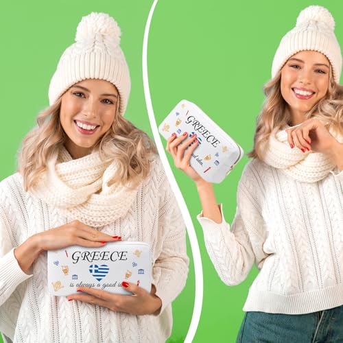 Greece Gifts for Women Makeup Bag Gifts for Greece Lovers Greece Trip Gift Greek Gift Greece Travel Gifts for Family Friendship Gift Greek Vocation Cosmetic Bag Girls Weekend Gift Travel Pouch