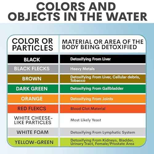 Ionic Foot Bath Detox Machine for Home Use - Free Regain Health & Vitality Booklet & Brochure - 2 Arrays, 20 Basin Liners, Detox Sea Salt, Basin 12QT