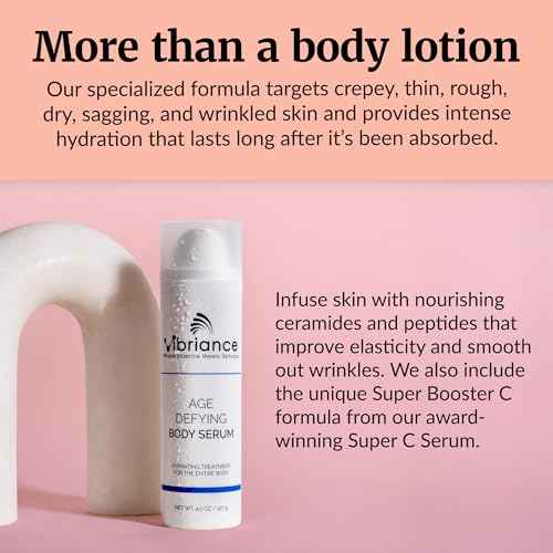 Vibriance Age Defying Body Serum, 4.5 fl oz - Anti Aging and Ultra Hydrating - Infused with Hyaluronic Acid - Fast-Absorbing Crepey Skin Corrector for Wrinkles, Dryness