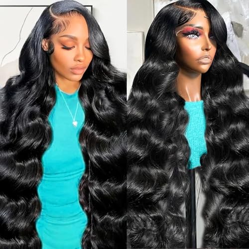 Body Wave Lace Front Wigs Human Hair 13x4 Frontal Wigs Human Hair HD Lace Pre Plucked Wigs for Women Glueless Wigs Lace Front Wigs Body Wave Wig 28 Inch