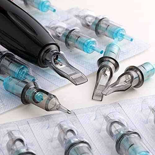 STIGMA Aquamarine Knight Bugpin Tattoo Cartridges Assorted 50pcs (1003RL 1005RL 1007RL OF1007RM OF1009RM) Tattoo Cartridge Needles Round Liner/Round Magnum 0.3mm RL+RM EN02B-50KIT-Z