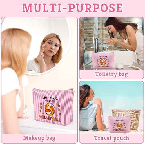 Volleyball Gifts for Women Makeup Bag Volleyball Lover gift for Players Teams Christmas Birthday Gift for Best Friend Bestie Sport Lover Cosmetic Bag Graduation Gift for Daughter Zipper Travel Pouch