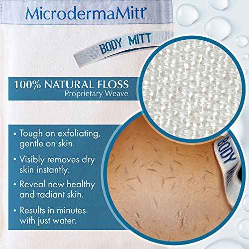 MicrodermaMitt Original Deep Exfoliating Mitt for Body - Premium Turkish Kessa Dead Skin Remover & Body Exfoliator for Keratosis Pilaris & Self-Tan Removal, Natural Skin Care Glove for Smooth Skin