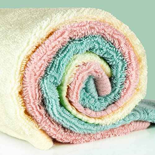 Washcloths for Body and Face - Absorbent Bath Towels Bulk Set, 100% Cotton Hotel Towels for Bathroom . Durable,Soft Wash Rag (Multicolor, Pack of 12)