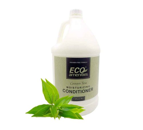 ECO amenities Gallon Size Nourishing Shampoo and Moisturizing Conditioner, Refill Hair Care Bathroom Hotel Toiletries, Set 4 Bottles per Case with Extra Pump Dispenser, Light Yellow, Tea Tree, 512 Fl Oz