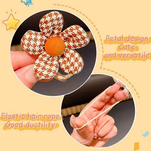 20Pcs Girls Hair Ties No Damage - Colorful Flower Ponytail Holders for Toddlers, Kids, and Babies - Soft, Small Hair Bands and Cute Hair Accessories