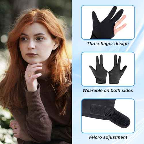 Giantree Heat Resistant Glove, 3 Finger Heat Resistant Gloves, Professional Curling Iron Barber Glove, Reusable Straightener Protector Glove for Curling Wand Flat Iron Hot-Air Brush Proof Sublimation