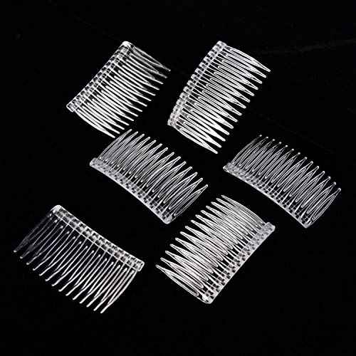 Pangda 10 Pieces Clear Hair Combs Women Hair Clip Combs 14 Teeth Plastic Bridal Wedding Veil Combs for Fine Hair Styling Accessories