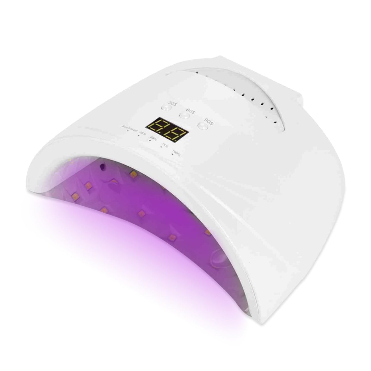 48W Cordless Rechargeable Nail Lamp, Dual Source LED Bulbs, Smart Handle Design, 28pcs strategically Placed Bulbs, Suitable for Fingernails and Toenails (US)