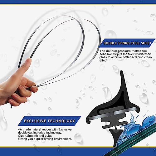 3 wipers Replacement for 2018 2019 2020 2021 2022 2023 Hyundai Kona 2019-2023 Hyundai Kona Electric Windshield Wiper Blades Original Equipment Replacement - 26"+16"+11" (Set of 3) J HOOK